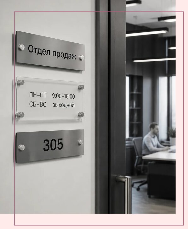 Офисные таблички на дверь в Тихвине по цене от 5355 р. | Аванза-Тхв